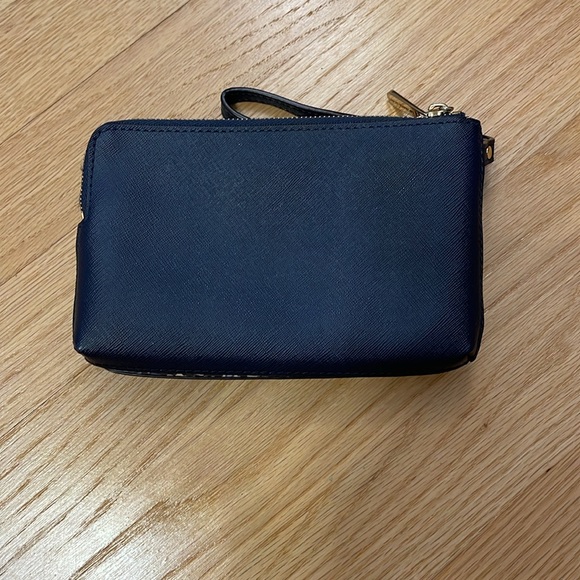 Michael Kors wallet mini bag wristlet with flower design, navy blue - Picture 2 of 6